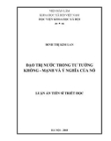 Luận án Tiến sĩ Triết học: Đạo trị nước trong tư tưởng Khổng - Mạnh và ý nghĩa của nó