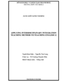 Sáng kiến kinh nghiệm THPT: Applying interdisciplinary integration teaching method to teaching English 12