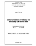 Tóm tắt Luận án Tiến sĩ Triết học: Những thay đổi trong tư tưởng đạo đức Nho giáo Việt Nam cuối thế kỷ XIX