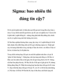 Sigma: bao nhiêu thì đáng tin cậy?