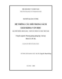 Luận án Tiến sĩ Giáo dục: Hệ thống câu hỏi trong sách giáo khoa văn học (bậc phổ thông trung học - phần tác phẩm văn học Việt Nam)