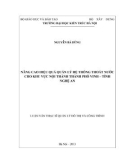 Luận văn Thạc sĩ Quản lý đô thị và công trình: Nâng cao hiệu quả quản lý hệ thống thoát nước cho khu vực nội thành thành phố Vinh -  tỉnh Nghệ An