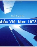 Bài giảng Xuất khẩu Việt Nam giai đoạn 1986-2008