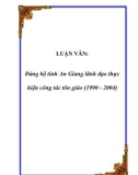 Luận văn tốt nghiệp: Đảng bộ tỉnh An Giang lãnh đạo thực hiện công tác tôn giáo (1990 - 2004)