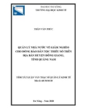 Tóm tắt Luận văn Thạc sĩ Quản lý kinh tế: Quản lý nhà nước về giảm nghèo cho đồng bào dân tộc thiểu số trên địa bàn huyện Đông Giang, tỉnh Quảng Nam