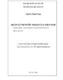 Luận văn Thạc sĩ Kinh tế đối ngoại: Quản lý nợ nước ngoài của Việt Nam