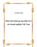 LUẬN VĂN:Phát triển thương mại điện tử ở các doanh nghiệp Việt Nam