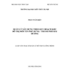 Luận văn Thạc sĩ Quản lý đô thị và công trình: Quản lý xây dựng theo Quy hoạch khu đô thị mới Tân Phú Hưng - Thành phố Hải Dương