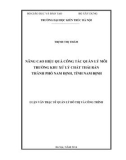 Luận văn Thạc sĩ Quản lý đô thị và công trình: Nâng cao hiệu quả công tác quản lý môi trường khu xử lý chất thải rắn thành phố Nam Định - tỉnh Nam Định