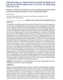 Giải pháp nâng cao tính hữu hiệu của hệ thống thông tin kế toán tại các doanh nghiệp nhỏ và vừa khu vực Đồng bằng sông Cửu Long