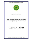 Luận án Tiến sĩ Kinh tế: Phân tích chính sách hỗ trợ phát triển doanh nghiệp trên địa bàn tỉnh Nghệ An