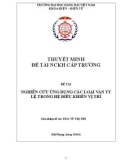 Đề tài nghiên cứu khoa học cấp trường: Nghiên cứu ứng dụng các loại van tỷ lệ trong hệ điều khiển vị trí