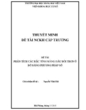 Đề tài nghiên cứu khoa học cấp trường: Phân tích các đặc tính màng dầu bôi trơn ổ đỡ bằng phương pháp số