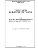 Đề tài nghiên cứu khoa học cấp trường: Phân tích bài toán dao động bằng phương pháp phần tử hữu hạn