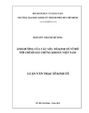 Luận văn Thạc sĩ Kinh tế: Ảnh hưởng của các yếu tố kinh tế vĩ mô tới chỉ số giá chứng khoán Việt Nam