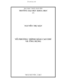 Luận văn Thạc sĩ Toán học: Về phương trình hàm Cauchy và ứng dụng