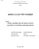 Khóa luận tốt nghiệp: Nâng cao hiệu quả sử dụng tài sản của Công ty Cổ phần liên doanh HTC