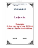 Luận văn: Hoàn thiện tổ chức công tác kế toán TSCĐ tại công ty Cổ phần Sơn Hải Phòng