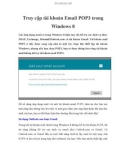 Truy cập tài khoản Email POP3 trong Windows 8