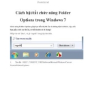 Cách bật/tắt chức năng Folder Options trong Windows 7