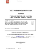 FIELD PERFORMANCE TESTING OF COPPER PERMANENT LINKS AND CHANNEL Class D, Class E, Class EA