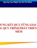 Bài giảng Nội dung kết quả từng giai đoạn trong quy trình phát triển phần mềm