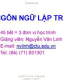 Bài giảng Ngôn ngữ lập trình - Chương 5: Điều khiển tuần tự