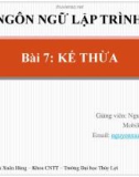 Bài giảng Ngôn ngữ lập trình: Bài 7 - Nguyễn Xuân Hùng