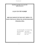 LUẬN VĂN TỐT NGHIỆP: HIỆU QUẢ KINH TẾ SỬ DỤNG ĐẤT TRỒNG CÂY HÀNG NĂM TẠI XÃ THUẬN HÀ, HUYỆN ĐẮK SONG  TỈNH ĐẮK NÔNG