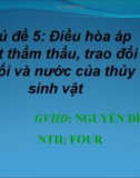 Điều hòa áp suất thẩm thấu, trao đổi muối và nước của thủy sinh vật