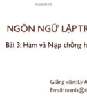 Bài giảng Ngôn ngữ lập trình: Bài 3 - Lý Anh Tuấn