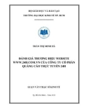 Luận văn Thạc sĩ Kinh tế: Đánh giá thương hiệu website www.24h.com.vn của công ty cổ phần Quảng cáo trực tuyến 24h