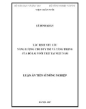 Luận án tiến sĩ Nông nghiệp: Xác định nhu cầu năng lượng cho duy trì và tăng trọng của bò lai nuôi thịt tại Việt Nam