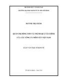 Luận văn Thạc sĩ Kinh tế: Quản trị dòng tiền và thành quả tài chính của các công ty niêm yết Việt Nam