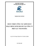 Luận văn Thạc sĩ Quản lý năng lượng: Hoàn thiện công tác kiểm soát hoạt động kinh doanh tại Công ty Điện lực Thanh Hóa