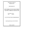 Luận văn Thạc sĩ Quản trị kinh doanh: Hoàn thiện kế toán trách nhiệm tại công ty điện lực Quảng Nam