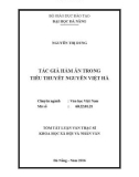 Tóm tắt Luận văn Thạc sĩ Khoa học xã hội và nhân văn: Tác giả hàm ẩn trong tiểu thuyết Nguyễn Việt Hà