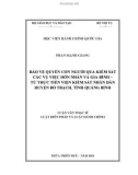 Luận văn Thạc sĩ Luật hiến pháp và luật hành chính: Bảo vệ quyền con người qua kiểm sát các vụ việc hôn nhân và gia đình – Từ thực tiễn Viện kiểm sát nhân dân huyện Bố Trạch, tỉnh Quảng Bình