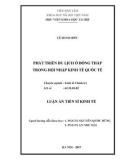 Luận án Tiến sĩ Kinh tế: Phát triển du lịch ở Đồng Tháp trong hội nhập kinh tế quốc tế