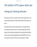 Cổ phiếu OTC giao dịch tại công ty chứng khoán