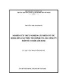 Luận văn Thạc sĩ Kinh tế: Nghiên cứu thực nghiệm các nhân tố tác động đến cấu trúc tài chính của các công ty niêm yết trên sàn HOSE