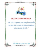 luận văn: NGHIÊN CỨU CHUYỂN HÓA DẦU ĂN PHẾ THẢI VÀ MỠ CÁ THÀNH BIODIESEL TRÊN XÚC TÁC DỊ THỂ