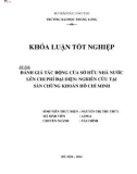 Khóa luận tốt nghiệp: Đánh giá tác động của sở hữu nhà nước lên chi phí đại diện: Nghiên cứu tại sàn chứng khoán Hồ Chí Minh