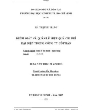 Luận văn: KIỂM SOÁT VÀ QUẢN LÝ HIỆU QUẢ CHI PHÍ  ĐẠI DIỆN TRONG CÔNG TY CỔ PHẦN