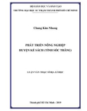 Luận văn Thạc sĩ Địa lý học: Phát triển nông nghiệp huyện Kế Sách (tỉnh Sóc Trăng)