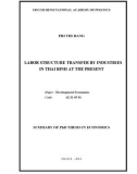 Summary of PHD thesis in economics: Labor structure transfer by industries in Thai Binh at the present