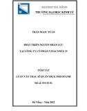 Tóm tắt luận văn Thạc sĩ Quản trị kinh doanh: Phát triển nguồn nhân lực tại Công ty cổ phần Vinaconex 25