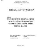 Khóa luận tốt nghiệp chuyên ngành Tài chính: Phân tích tình hình tài chính Ngân hàng Công thương Vietinbank chi nhánh Hai Bà Trưng- Hà Nội