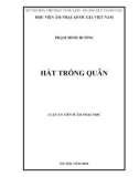 Luận án tiến sĩ Âm nhạc học: Hát trống quân