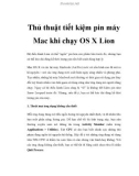 Thủ thuật tiết kiệm pin máy Mac khi chạy OS X Lion